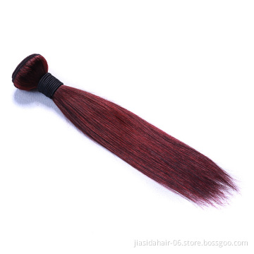 Hot Sale Straight 99J Red Burgundy Weave Raw Mink Brazilian Bundles Cuticle Aligned Virgin Human Hair Extension
